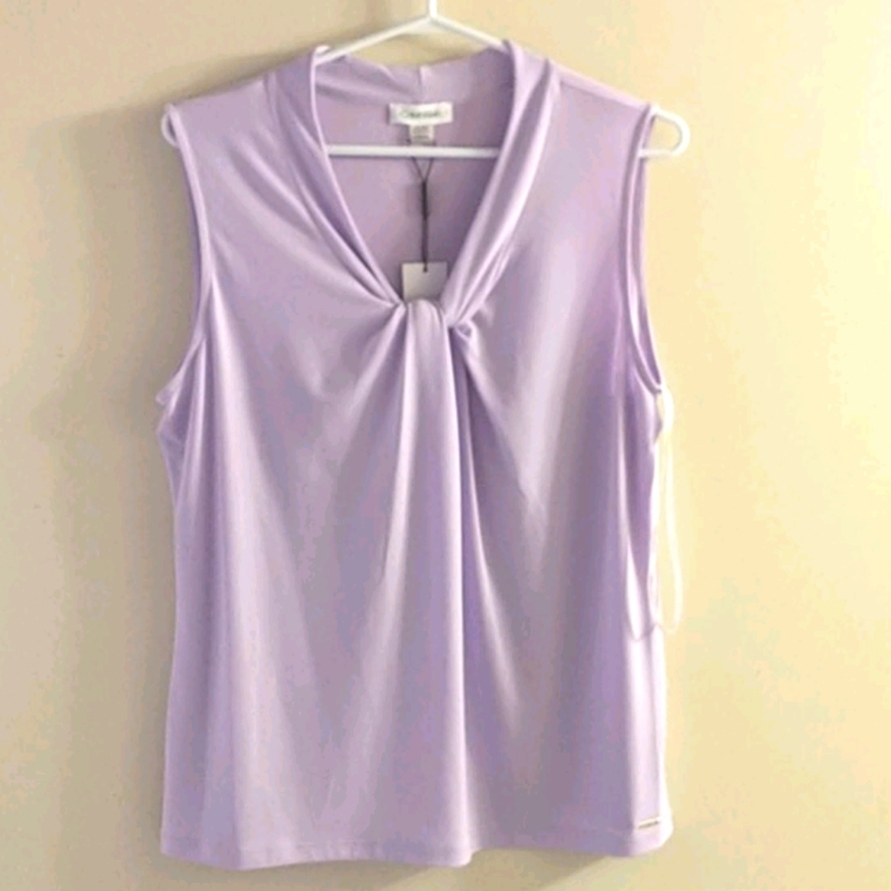 NWT lavender Calvin Klein V Neck Blouse